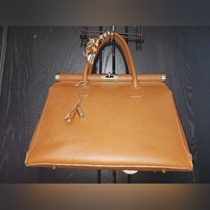 Viola Castellani Brown Leather Satchel